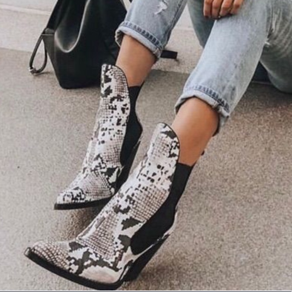 Zara snake print ankle boots